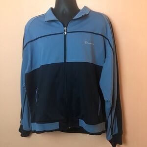 Vintage Champion Track Warmup Jacket Blue XL